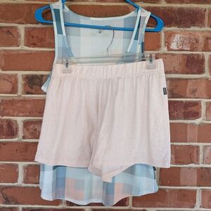 Eddie Bauer Blue and Pink Plaid Pajama Set